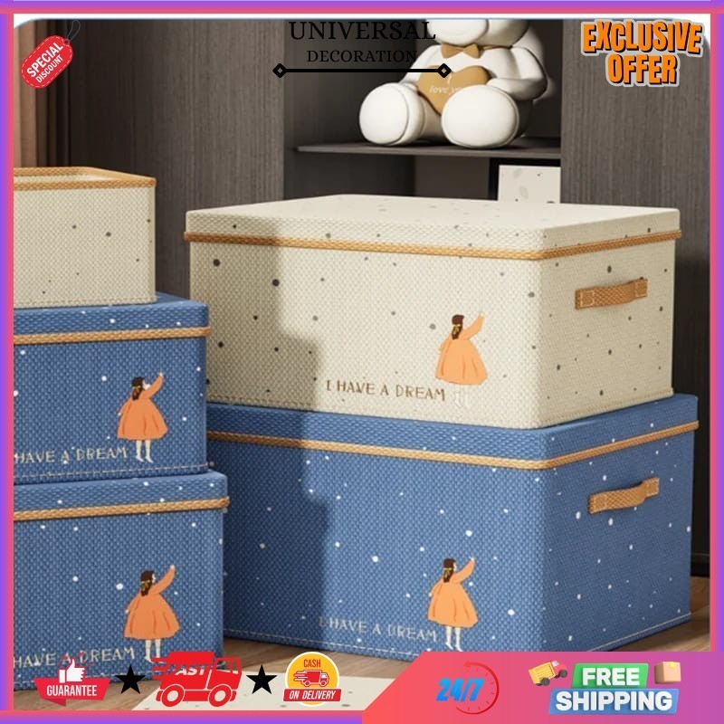UD - KOTAK PENYIMPANAN SELIMUT PAKAIAN SERBAGUNA DENGAN TUTUP / STORAGE BOX / BOX KOTAK MULTIFUNGSI