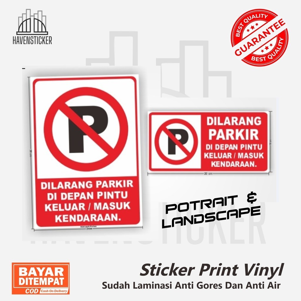 

STICKER VINYL PRINT DILARANG PARKIR STIKER DILARANG PARKIR LAMINASI GLOSSY ANTI AIR