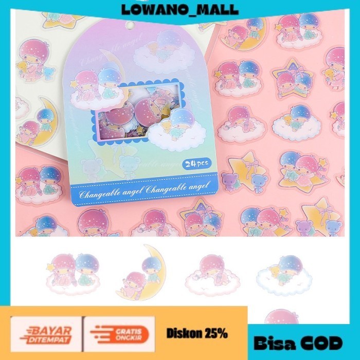 

[[LOWANOMALL]] TERLARIS Sticker Pack 24 Lembar/ Pack PET Sticker My Melody Tahan Air Stiker ANGEL COD