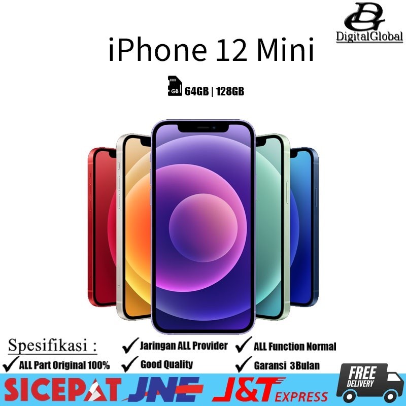 iPhone Second 12 Mini 64GB 128GB  256GB Second Original 100% Mulus Fulset