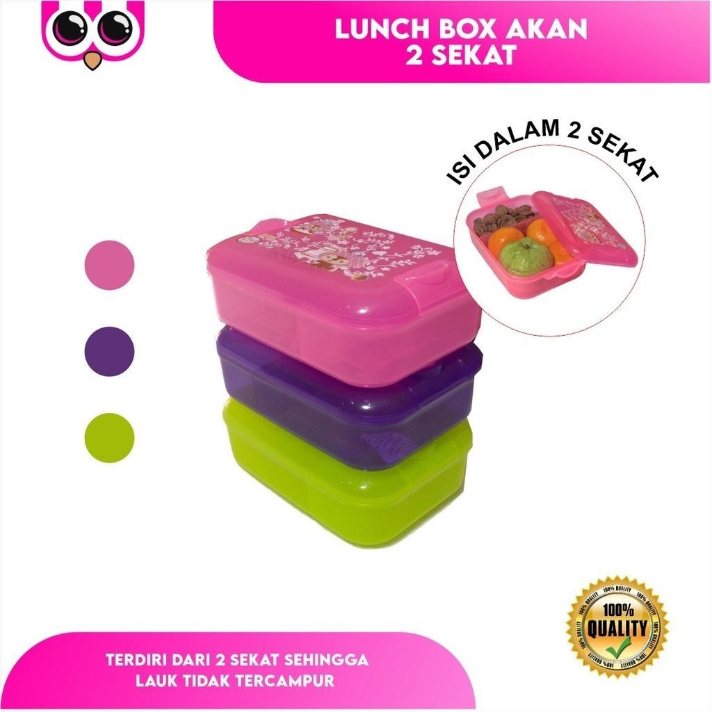 AKAN 2 SEKAT LUNCH BOX EKONOMIS BY CALISTA / KOTAK BEKAL MAKAN by Hobi Belanja. Lauk