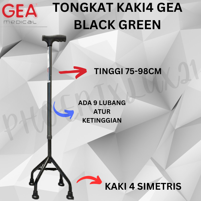 Alat bantu jalan Tongkat kaki 4 Tongkat Jalan GEA Tongkat Stroke