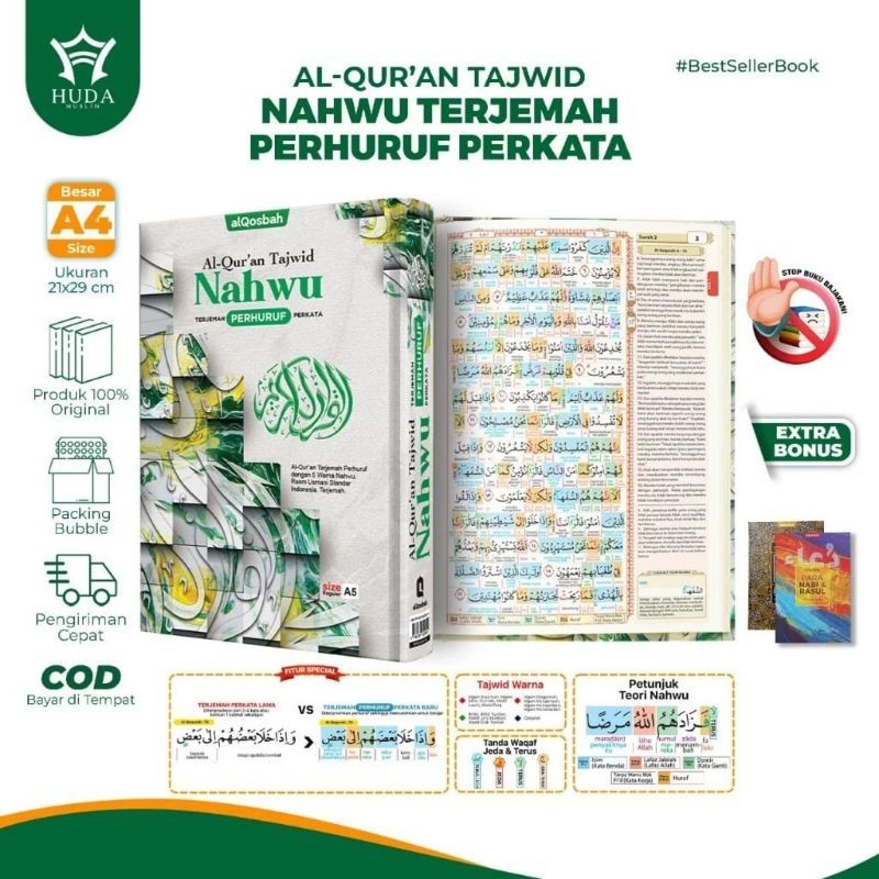 Alquran Tajwid Nahwu Terjemah Perhuruf Ukuran Besar A4
