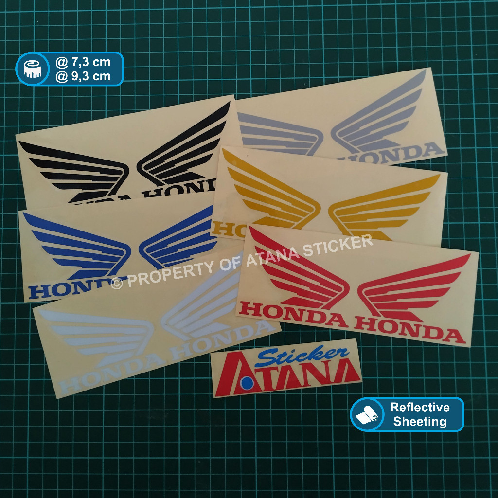 Stiker Emblem Honda Sayap Cutting Sticker Logo Bebek Wings Wing Decal Custom Set Kanan Kiri Tebeng D