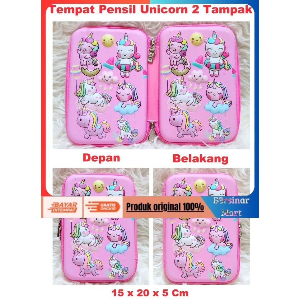 

[[KUALITAS TERBAIK]] Tempat Pensil Anak Unicorn / Hardcase Boxes Pencil HSD 2 Side Unicorn COD