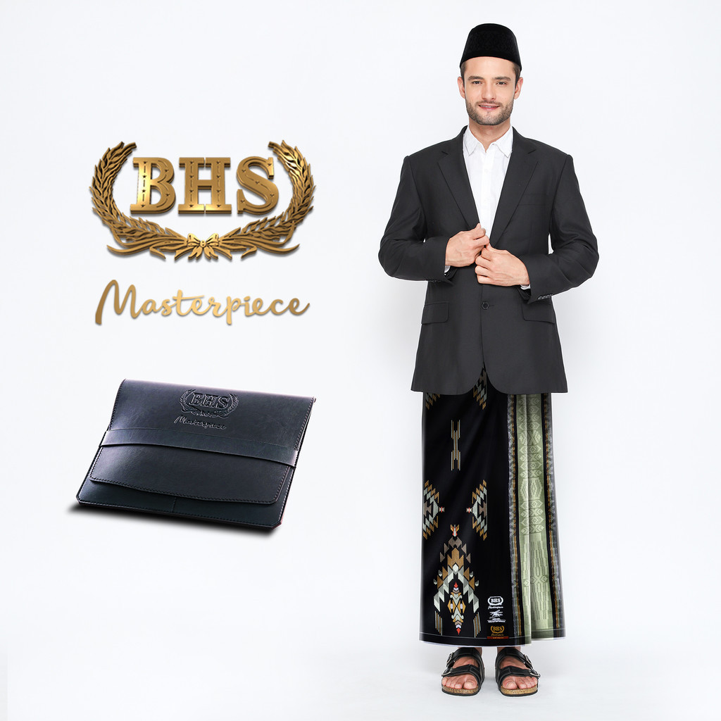 Sarung BHS Masterpiece Gold Motif M81 SGE Hitam Hijau 01