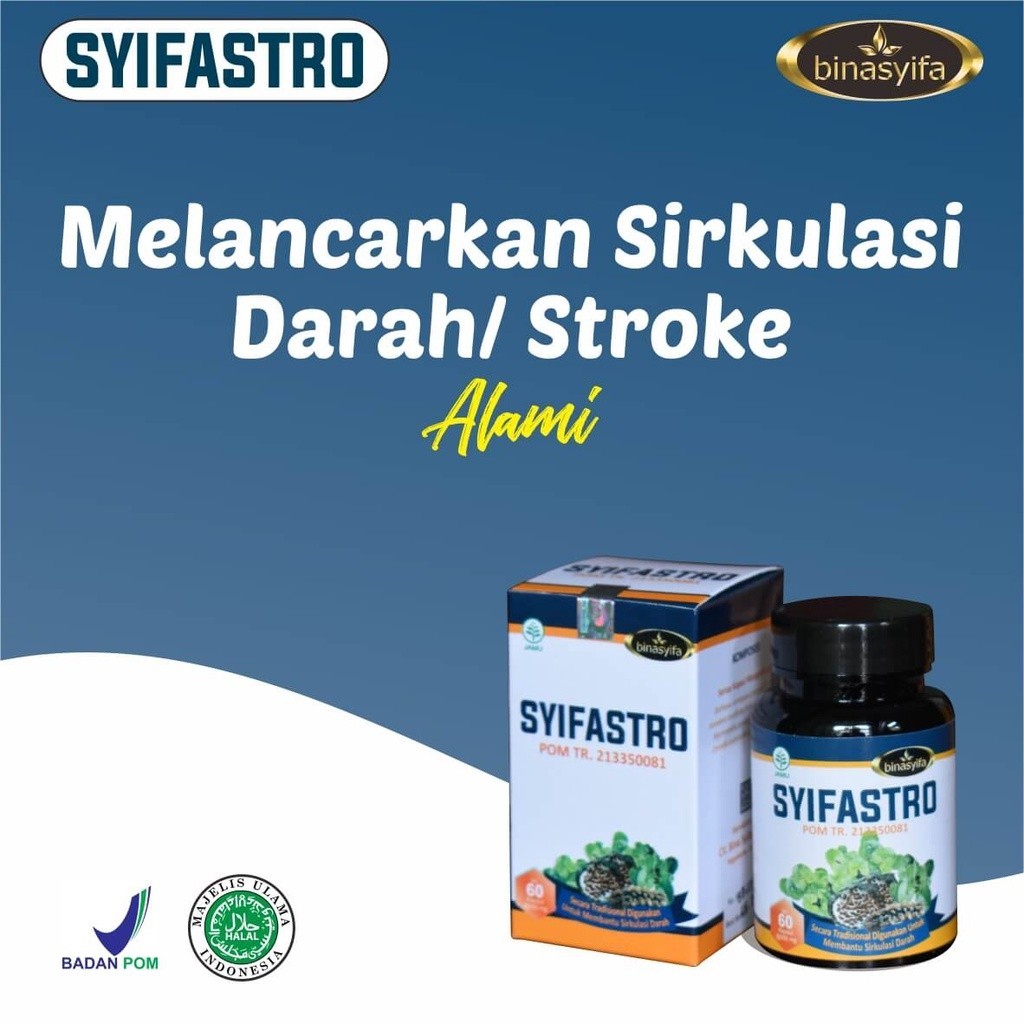 

Binasyifa Syifastro Obat Stroke Herbal - Melancarkan Sirkulasi, Mengatasi Penyempitan Pembuluh Darah