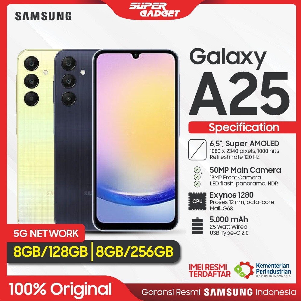 Samsung Galaxy A25 5G 8/128 8/256 RAM 8 ROM 128 256 GB 8GB 128GB 256GB HP Smartphone Android