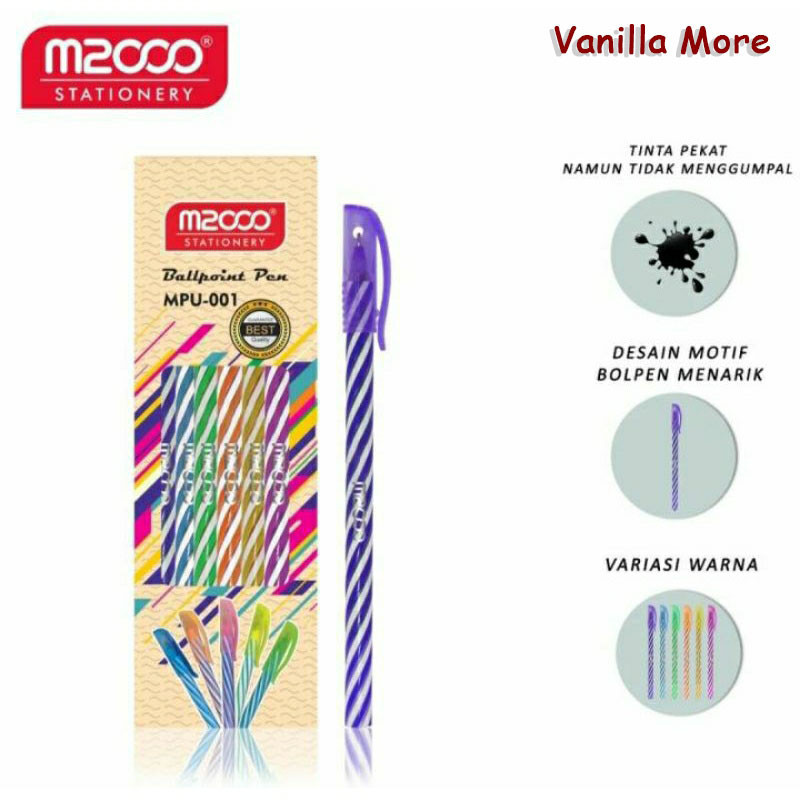 

[isi 12Pcs] Ballpoint / Pulpen / Bolpen Murah Lilin Ulir M2000 Tinta Hitam Makassar