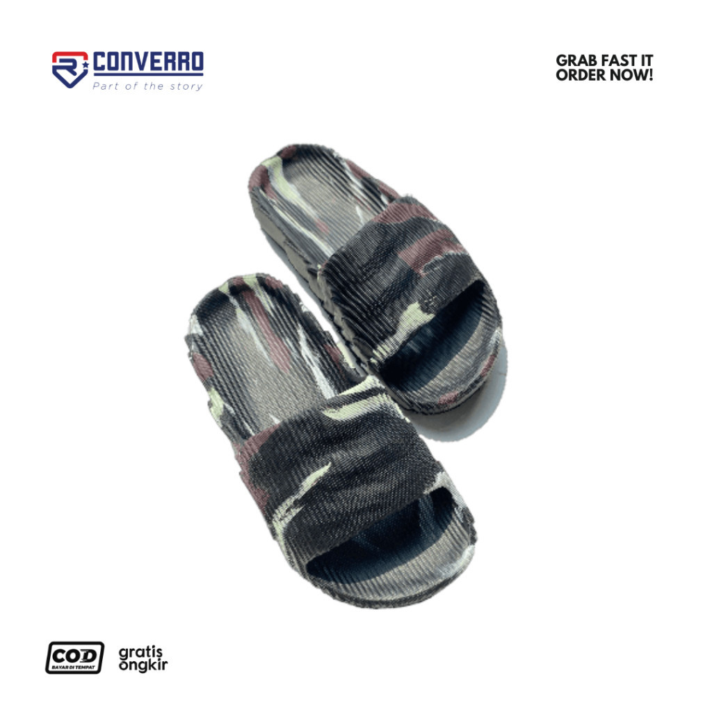 Sandal Converro Slop Anak Pria Wanita Karet Jelly Hitam 850C  | Sendal Selop | Sandal Anak | Sandal 