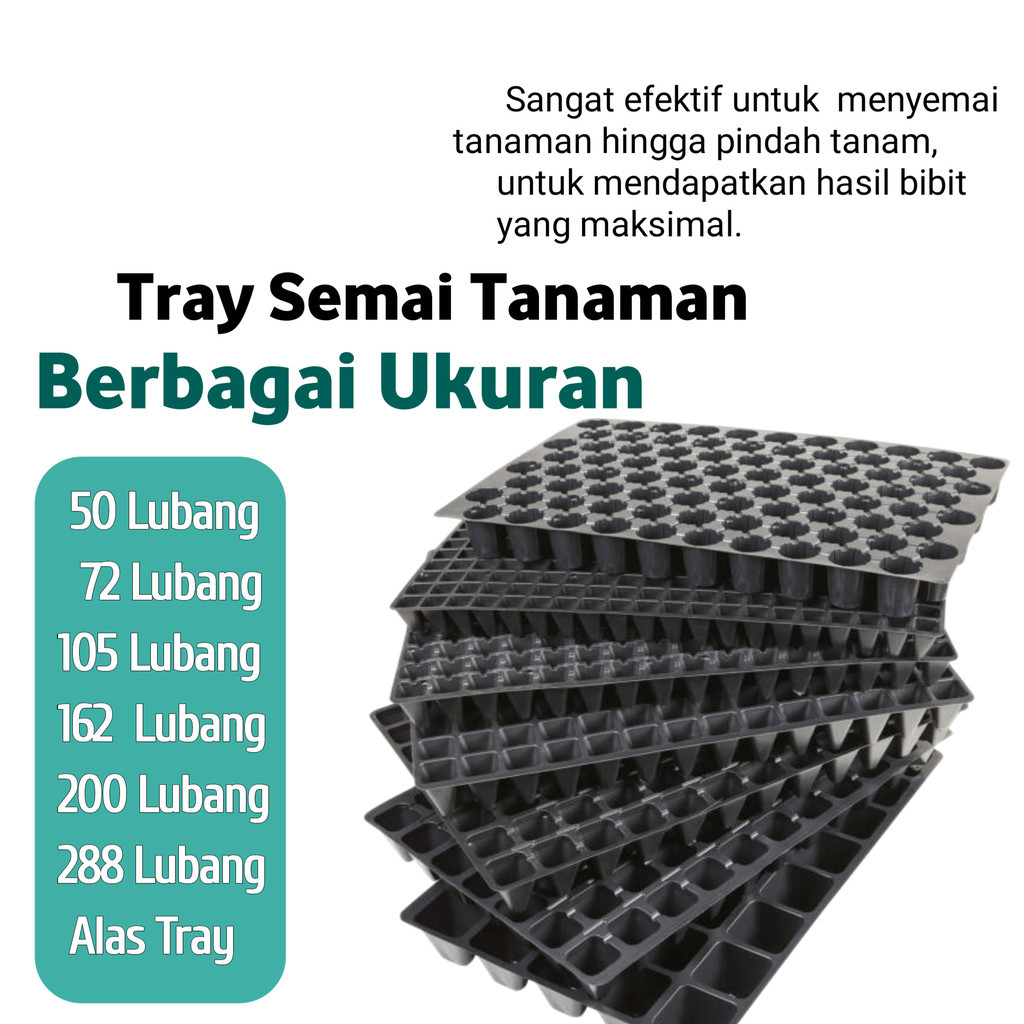 Tray Semai Bibit Sayuran, Bunga, Lubang 105, 128, 200 Media Tanam Semai Benih satuan