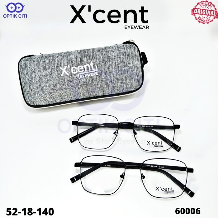 Frame Kacamata Kotak Pria Wanita Original Xcent 60006 ada Pegas Ringan