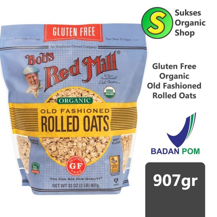 

Terbaru- Gluten Free Old Fashioned Rolled Oats Organic | Bob's Red Mill | 907gr