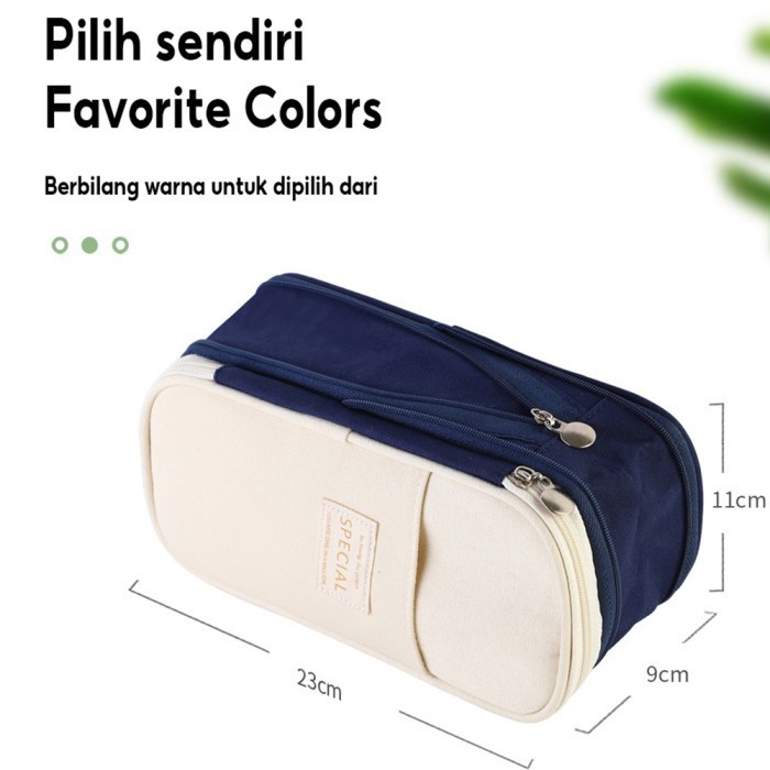 

✨LARIS✨ -Tempat pensil / kotak alat tulis berkapasitas besar - Biru