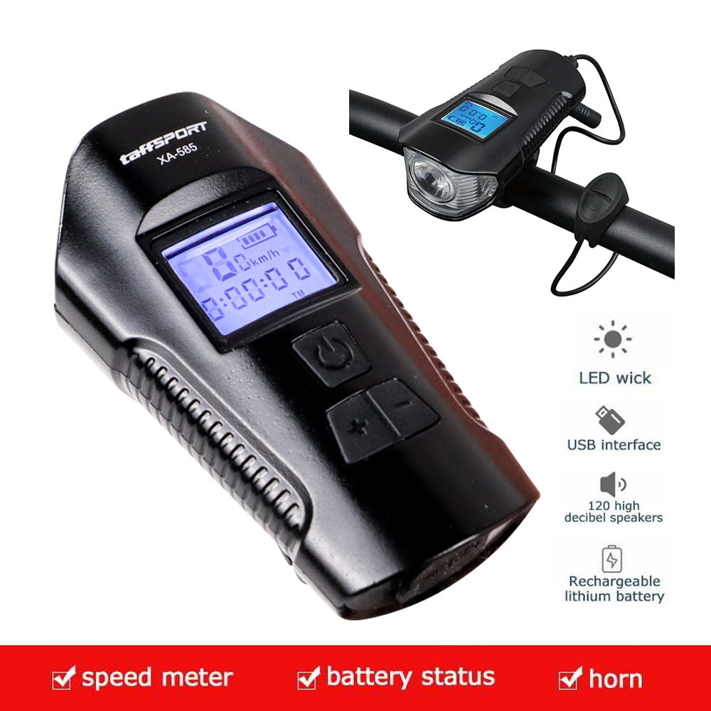 

TaffSPORT Lampu Depan Sepeda LED Klakson Speedometer LCD 1500mAh - XA-585