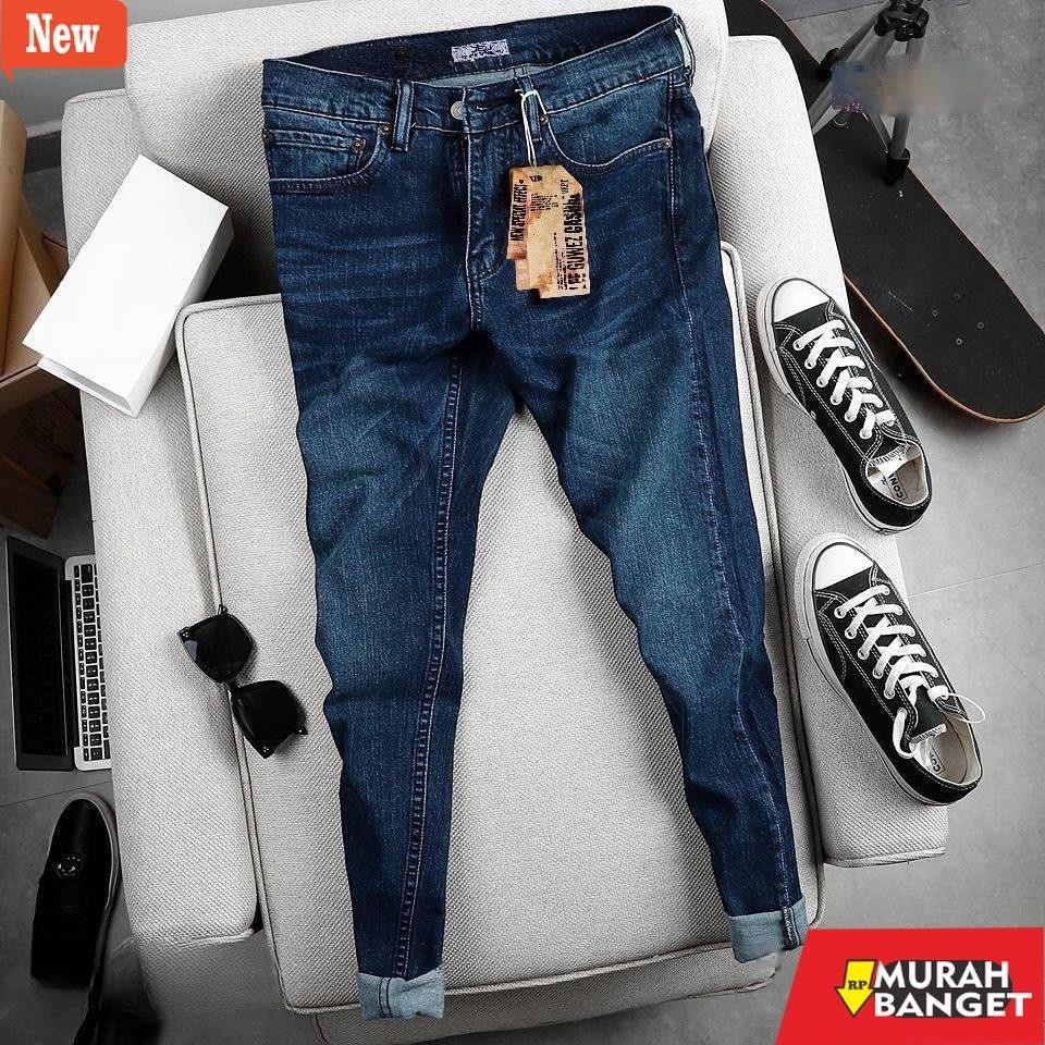 Denim Panjang Pria COD Cuci Gudang Termurah Celana Jeans Pria Standar Reguler Original Lee Guwez cas