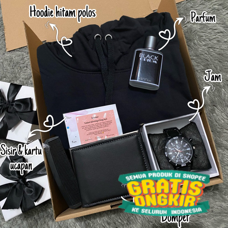 ( bisa cod ) Hampers Hoodie cowok / hadiah cowok / kado Hoodie cowok / gift box Hoodie / kado ulang 