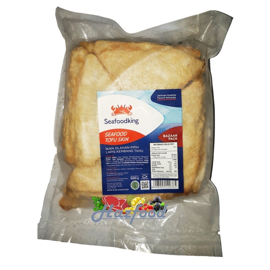 

Seafoodking Seafood Tofu Skin | Ikan Olahan Pipih Lapis Kembang Tahu 1 Kg