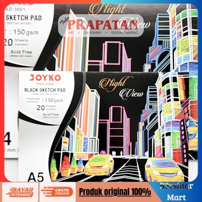 

[KUALITAS TERBAIK] Joyko Black Sketch Pad | Buku Gambar Hitam - A5 PAD-3000