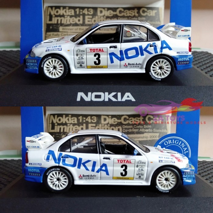 PTS99 Diecast Mitsubishi Lancer Evolution VI Nokia Rally by IXO Models 1:43