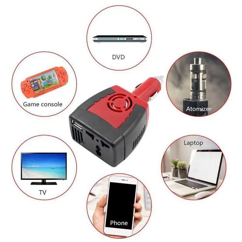 Jawara Taffware Car Inverter DC 12 V to AC 220240V 5V USB 150W  T150W qualiity