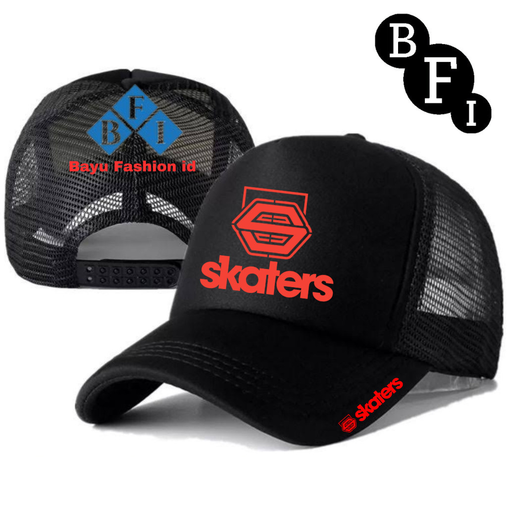 Bayu Fashionn ID Topi Trucker SKATERS - Topi Distro SKATERS Logo - Topi SKATERS Premium - Topi Pria 