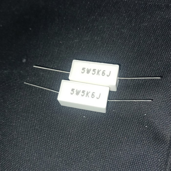 

R kapur 5k6 5,6K 5.6K 5,6 5.6 k 5w 5watt 5 watt Resistor balok kilo F