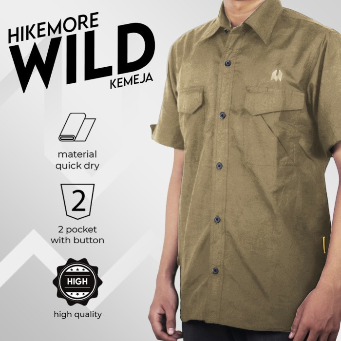 Hikemore Kemeja Lapangan Wild  Lengan Pendek Outdoor FS - Black, L