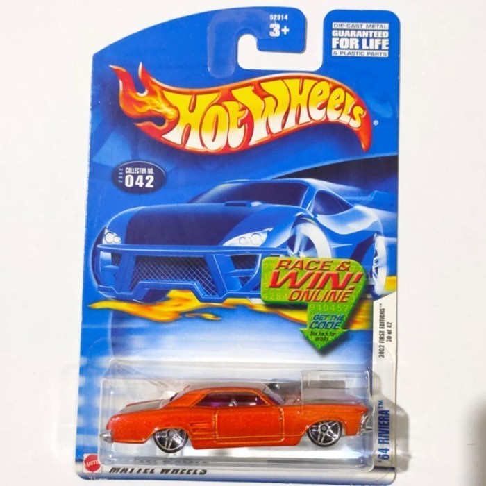 Hotwheels 1964 64 Buick Riviera orange 2002 First Edition