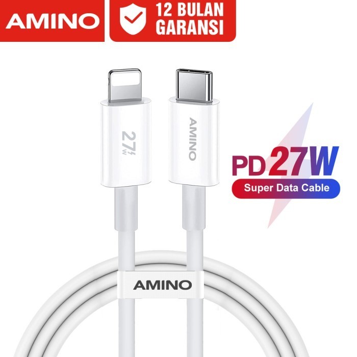PROMO AMINO PD 27W Type -C TO Lightning Kabel Data Fast Charger for iPhone - PD27W-1M