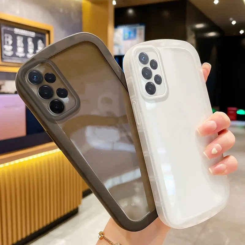 Silikon Casing Samsung A72 A7 2018 A750 Softcase Oval Bumper Pelindung Kesing Oval Case Clear