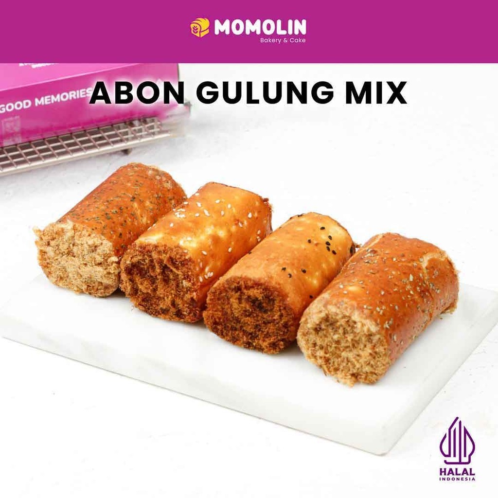 

Momolin Bakery Roti Abon Mix - Abon Gulung Khas Papua - Oleh-oleh - Roti Abon Gulung Mix