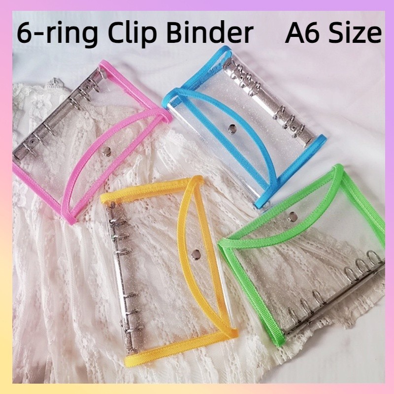 

A6 Binder Keuangan Clip / File Organizer Financial Binder Waterproof 6-ring Binder Cover