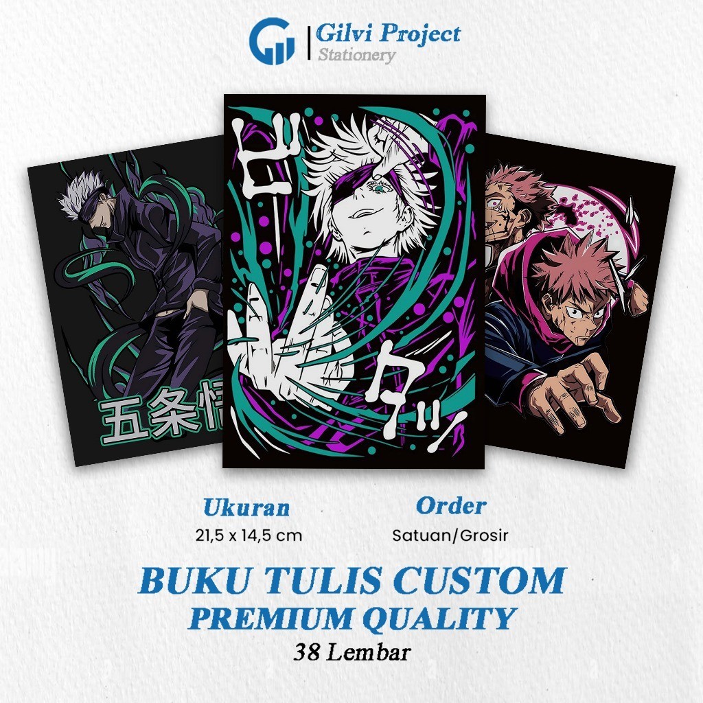 

Buku Tulis Jujutsu Kaisen / Buku Tulis Sekolah / Buku Tulis Catatan Notes Agenda Planner Jurnal Notebook Anime