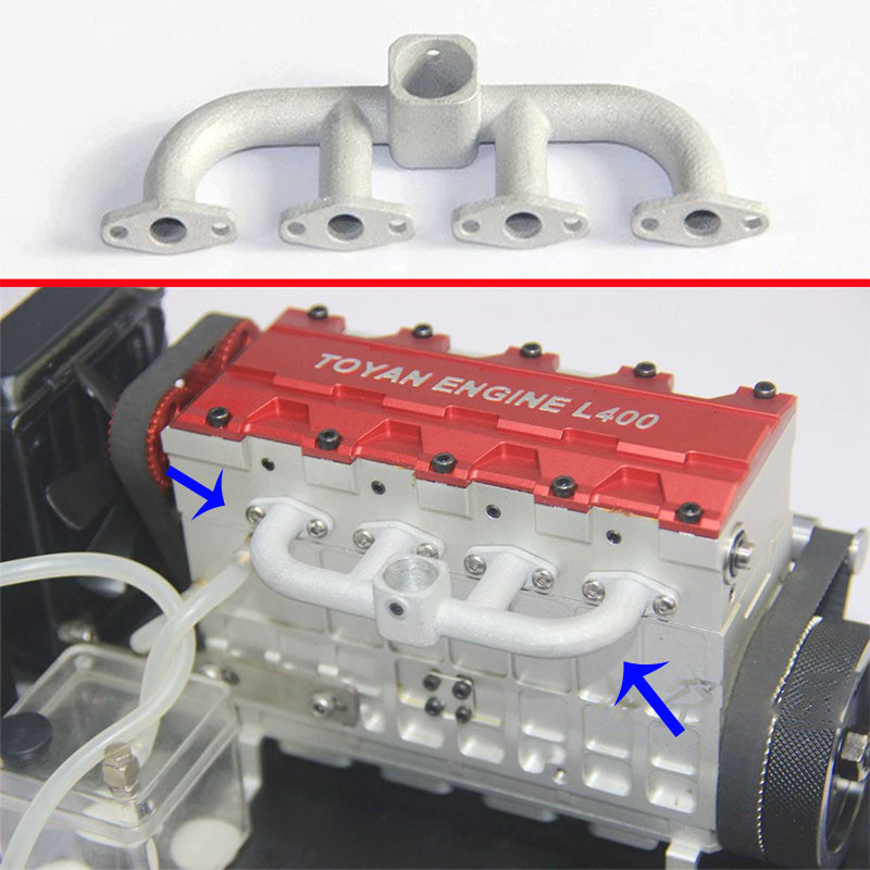 TOYAN FS-L400 Four-cylinder Methanol Engine Exhaust Silencer Pipe Carburetor Mounting Seat Intake Pi