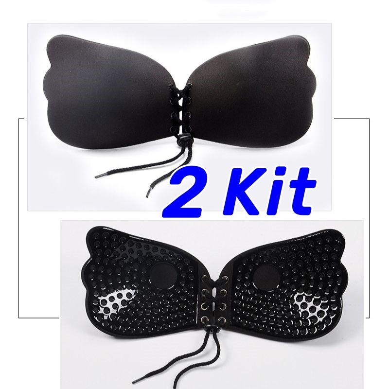 

2 Pcs Bra Silikon Wanita Bra Wings Strapless Bra Lingerie Tidak Kawat Tidak Tali Bra Magic Bra Ukuran C