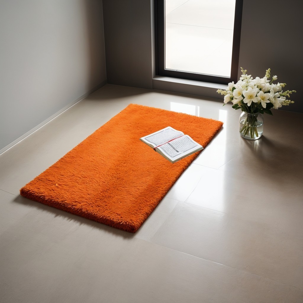 TERLARIS (ANTI SLIP) Sajadah bulu rasfur polos ukuran 115 cm x 65 cm cm isi busa sajadah rasfur