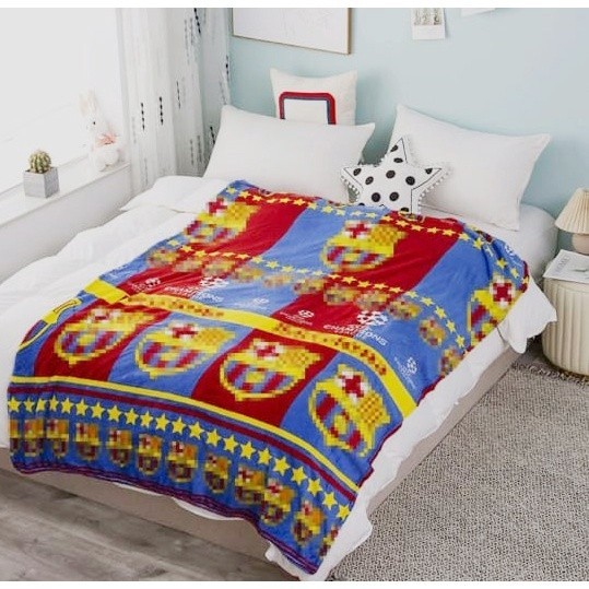 Selimut Dewasa Anak Bulu Halus Motif Karakter Bola Super Lembut Selimut Pria Wanita Unisex PREMI/ PR