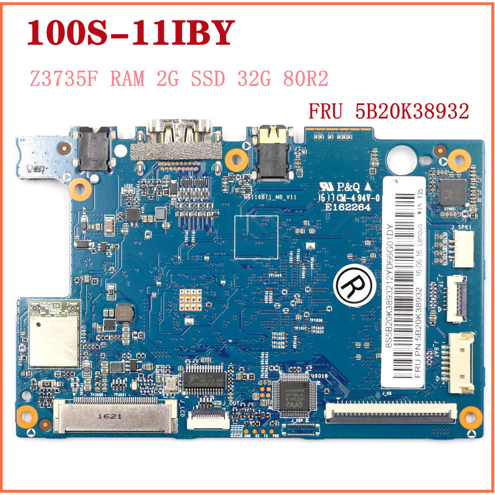 Untuk Lenovo Ideapad 100S-11IBY Laptop Mainboard Z3735F RAM 2G SSD 32G 80R2 Xperi5b20k38932