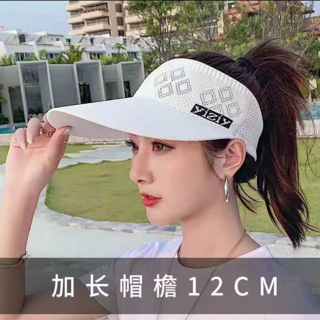 Topi Sporty Cewek/Topi Senam Wanita Summer Zumba Topi Knit Visor Sport Baseball Rajut Katun Sepeda/t