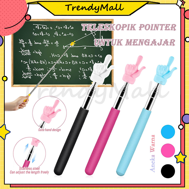 

tongkat penunjuk papan tulis praktis/ Telescopik finger reading stick/teleskopik pointer untuk mengajar 68cm