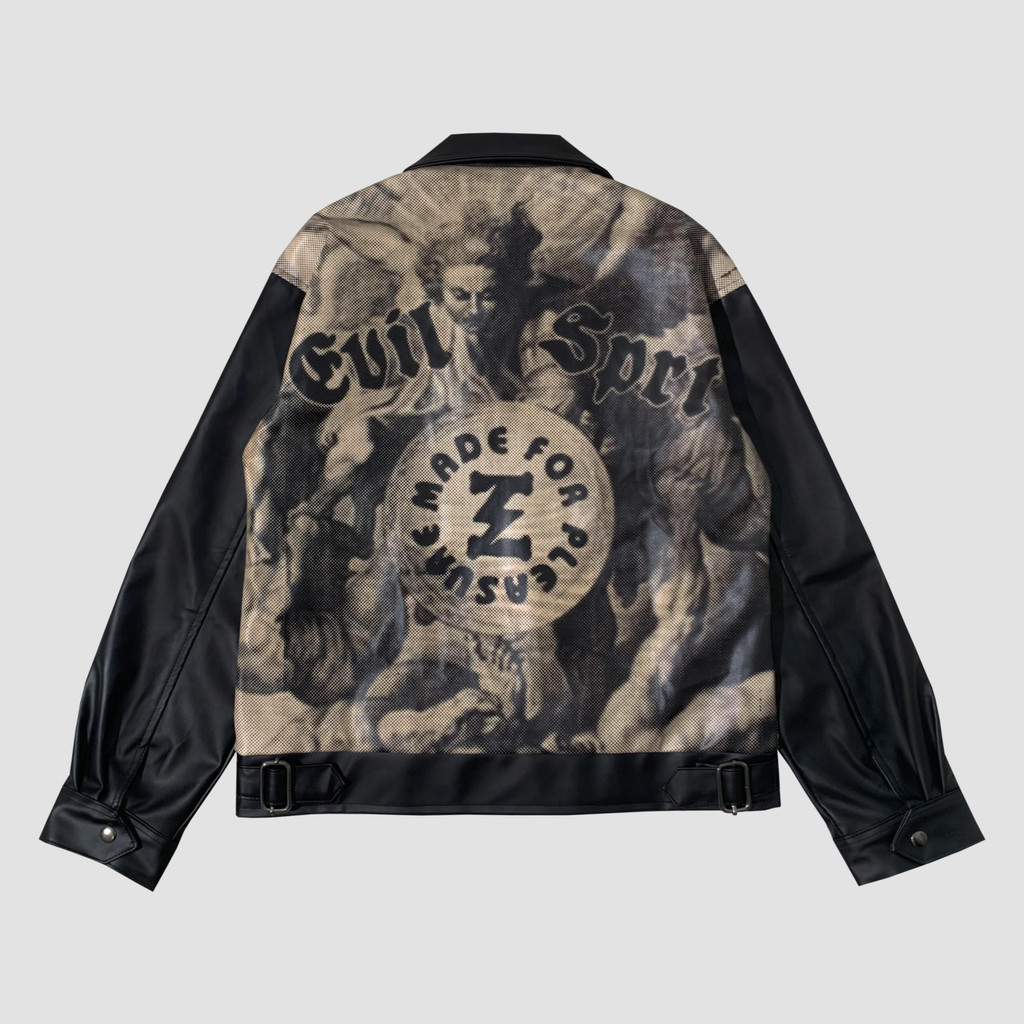 BEST SELLER EVILSPIRIT LEATHER JACKET - LOCKY BLACK UNISEX