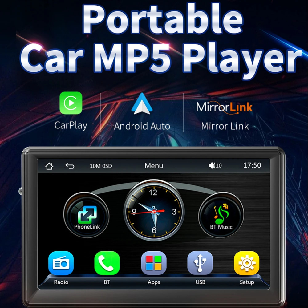Multimedia Video Player Wireless Carplay Android Auto 7 Inch