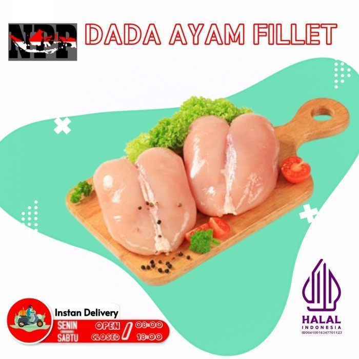 

FILLET / BONELESS DADA Ayam TANPA KULIT TANPA TULANG 1KG