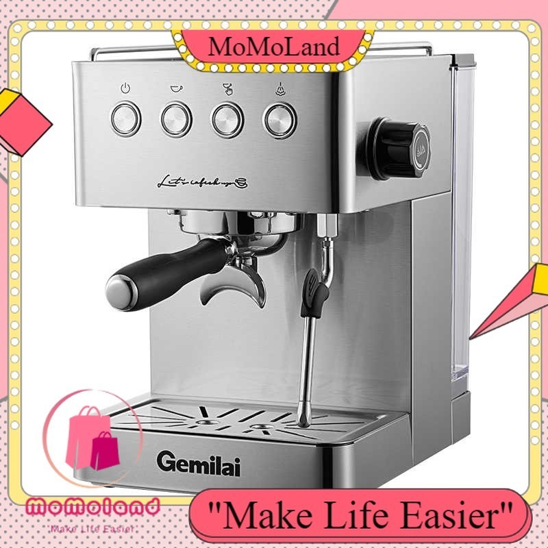 >>MoMoLand< Gemilai Mesin Kopi Espresso Coffee Maker Frothing 15 Bar 10A 1.7L - CRM3005E