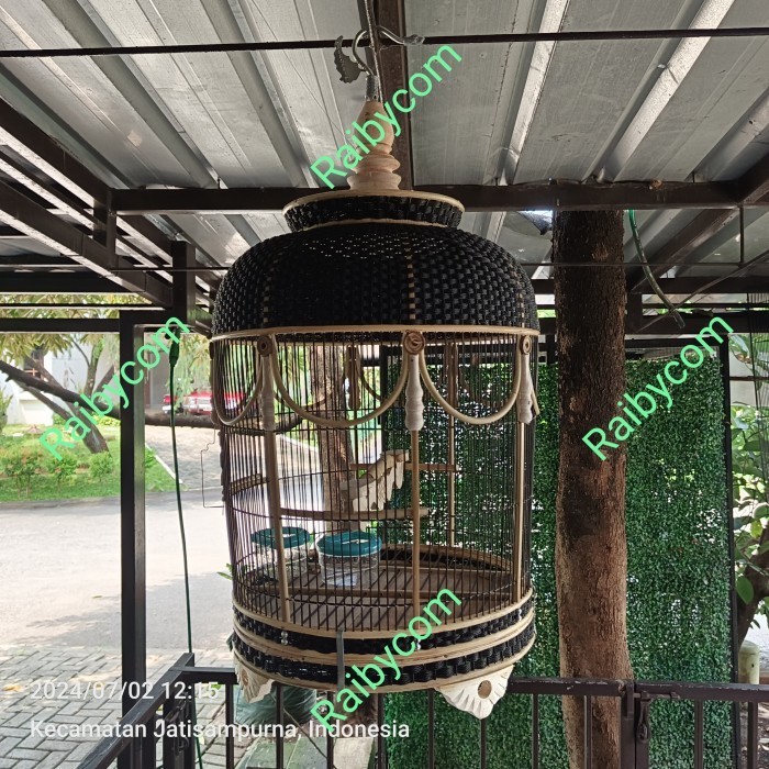 KANDANG BURUNG PERKUTUT ROTAN MODEL RAJUT SANGKAR KUTUT ANYAMAN LOKAL