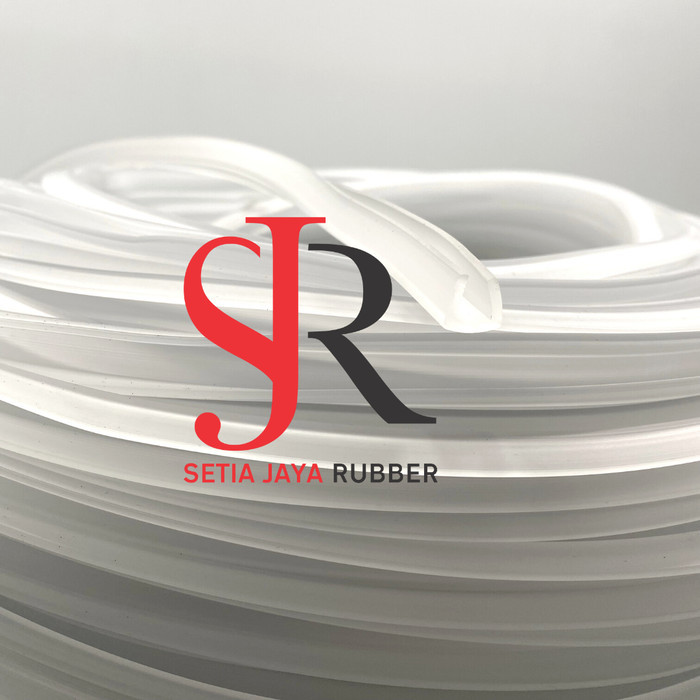 New Karet U Jepit Plat Bening Putih 8 MM / karet list jepit U plat 8mm
