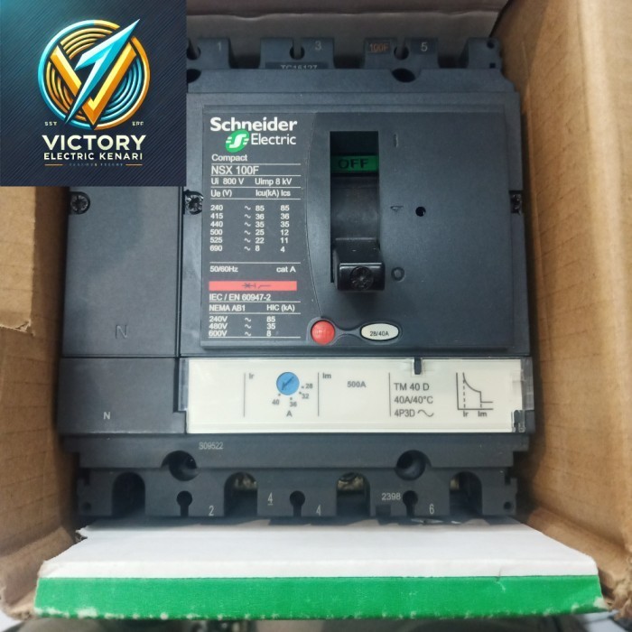 MCCB NSX 4P 40A SCHNEIDER Compact NSXm 40A 4P 25kA LV426213