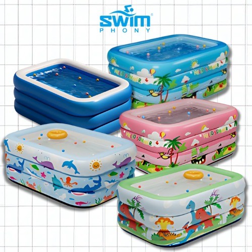 Kolam Renang Anak Jumbo 200CM Kolam Anak 2 Ring Kolam Pompa Kolam Portable Kolam Permainan Air Kolam