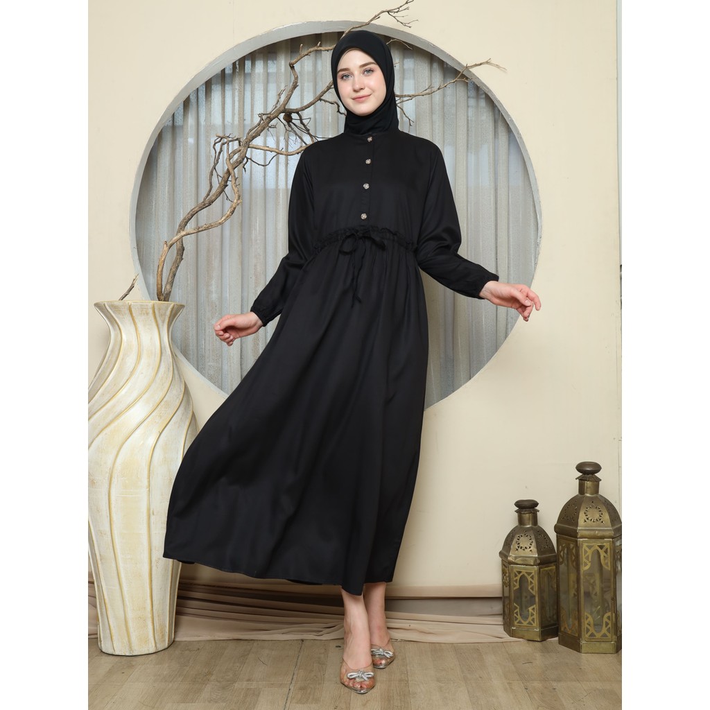 RILLEY - Gamis Liora | Dress Panjang Muslim Wanita | Gamis Wanita Terbaru Bahan Rayon Twill